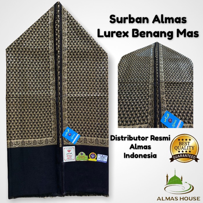 Sorban Sorban Exclusive Kashmiri Lurex Benang Mas | Shawl Almas 1734(M6M5) Sorban Putih Sorban Panja