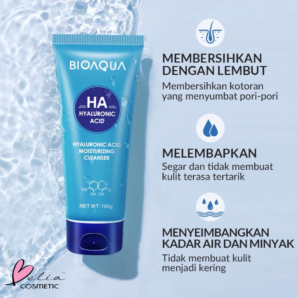 ❤ BELIA ❤ BIOAQUA Hyaluronic Acid Moisturizing Cream Krim wajah | Moisture Replenishment Toner | Clenaser | Solution Serum | BPOM