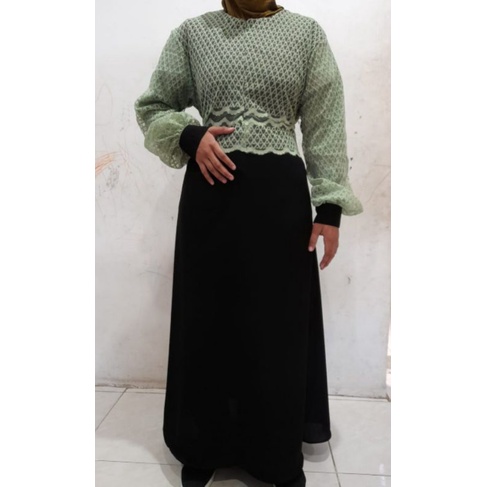 Baju Gamis Kombimasi Brukat