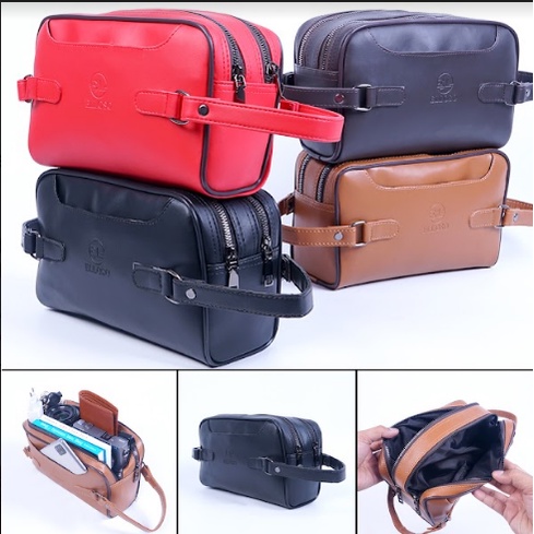 Tas Handbag Classy Pouch Bag Clutch Bag Pria Wanita Kulit Merek Elloso EP02 PRODUK PREMIUM COD