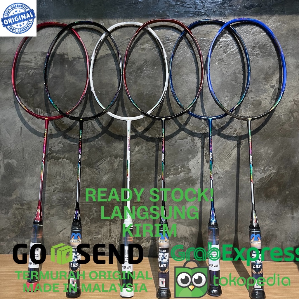 Raket Badminton 33 LBS P.MAX-POWER SPITFIRE 80 ( 6U ) TANPA/ADA SENAR
