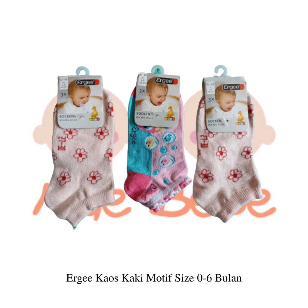 Ergee Baby Sock Kaos Kaki Motif Bayi Perempuan 0-6 Bulan