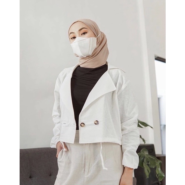 Niki Outer Linen / Baju Atasan Outer Kemeja Wanita Crop