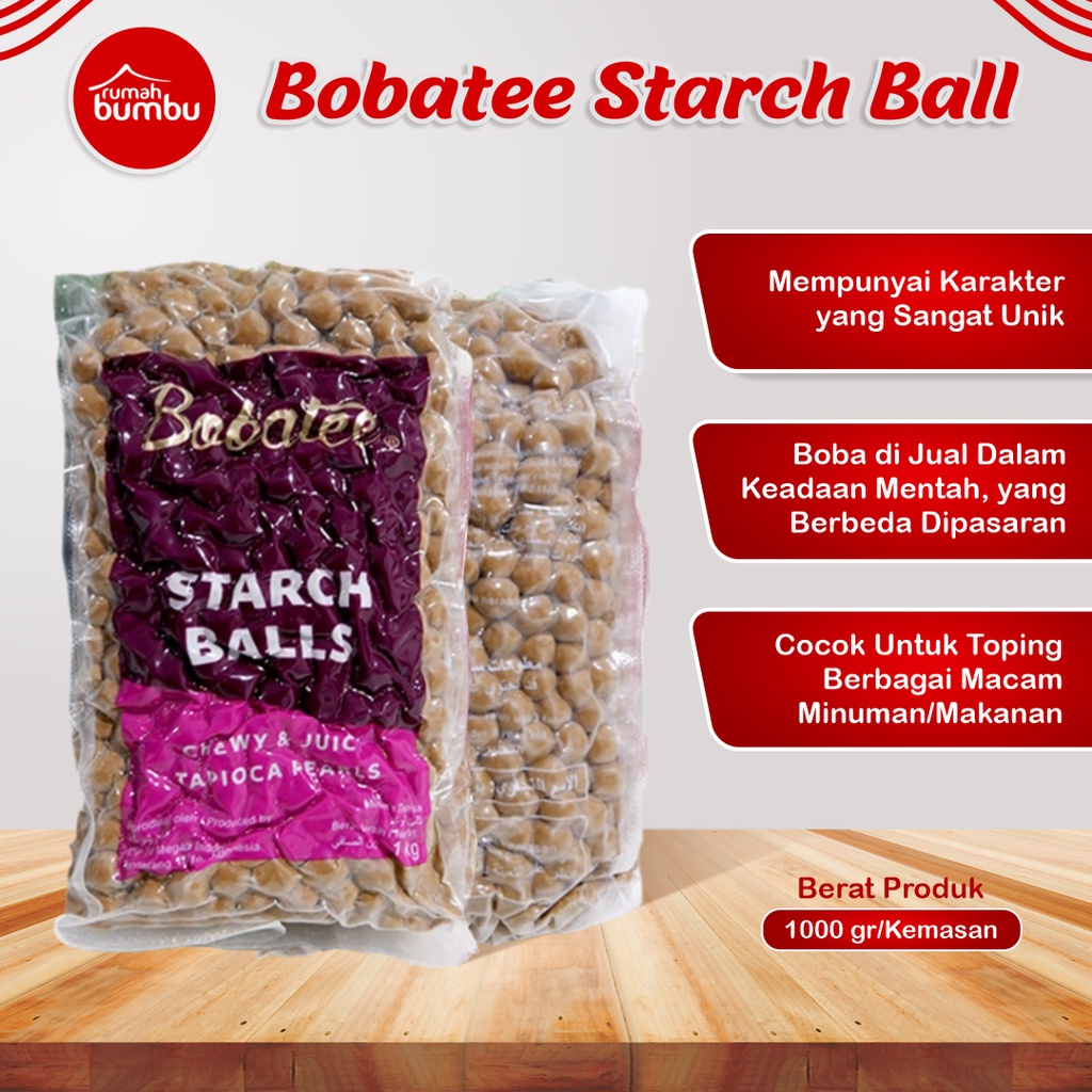 

Tapioka Pearls Bobatee Starch Ball Bubble Minuman Boba Kemasan Vakum Sealer 1000 Gram Topping Bubuk Minuman Kekinian Halal