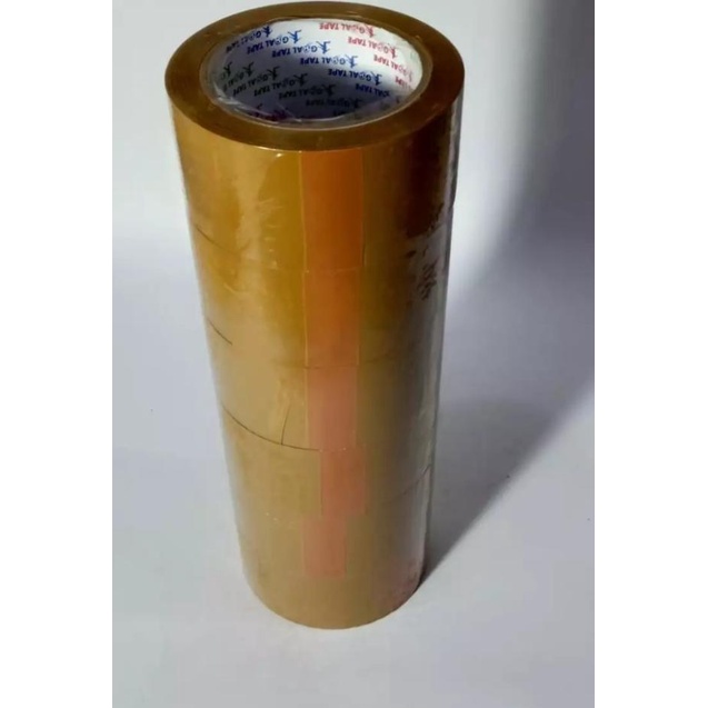 

6 pc Lakban goal tape 100 yard tebal 23 micron COKLAT