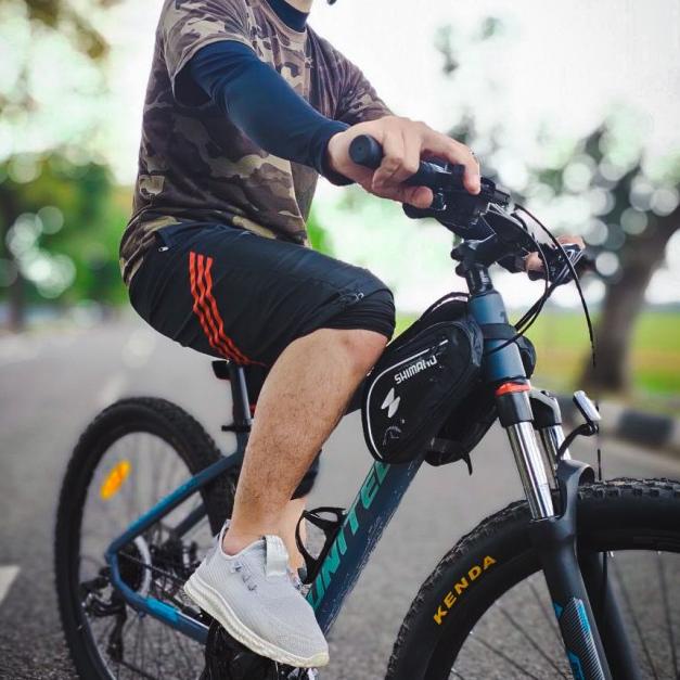 Celana Training Pria Celana Pendek 3/4 Sontok Celana Sepeda Gowes - List hijau