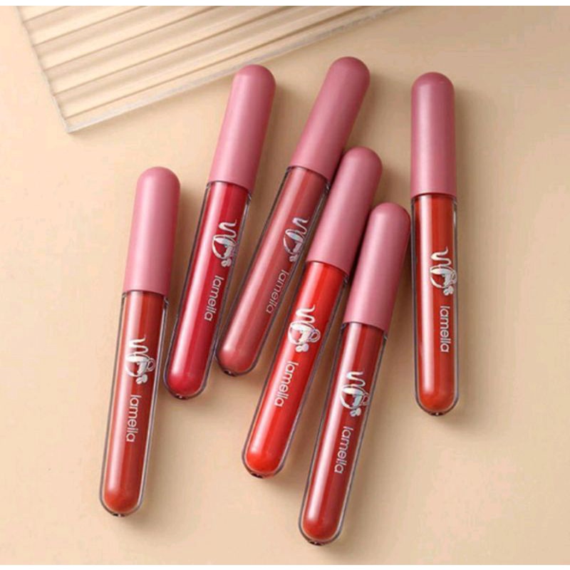 Lipstick Liquid/Lip cream/Lip gloss/Lip glaze Lameila matte warna nude