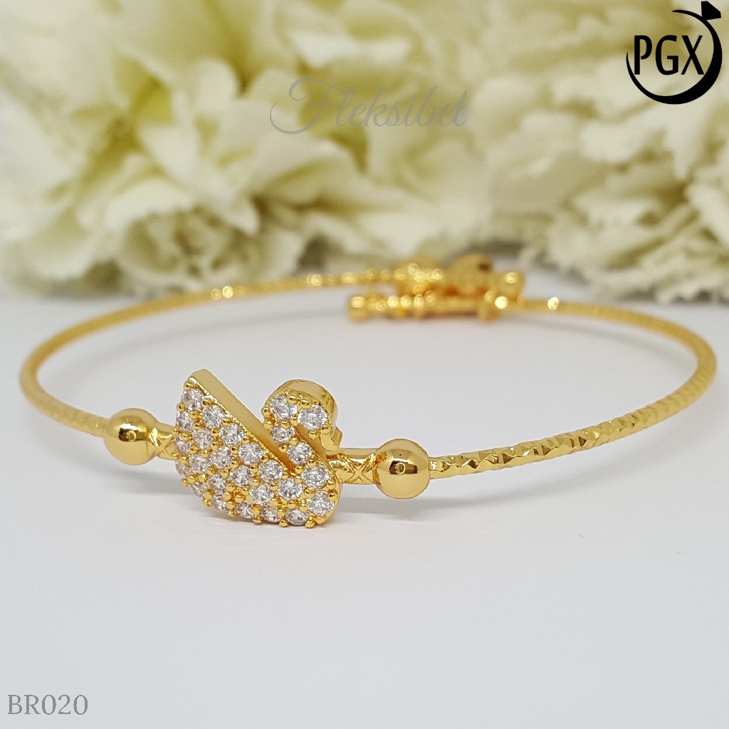 PGX Gelang Bangle Fleksibel Perhiasan Xuping Lapis Emas - BR020