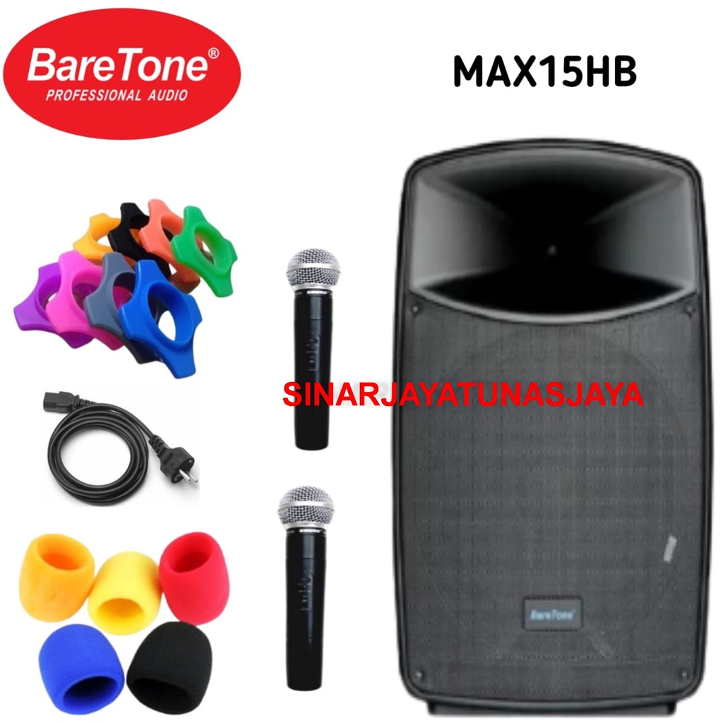 Speaker Portable Meeting BARETONE MAX15HB 600 WATT ORIGINAL FREE BONUS