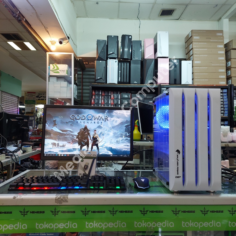 PC Gaming Fullset Core i3 10100F RAM VGA GTX 750 TI GTX 1050 TI + Monitor Bergaransi