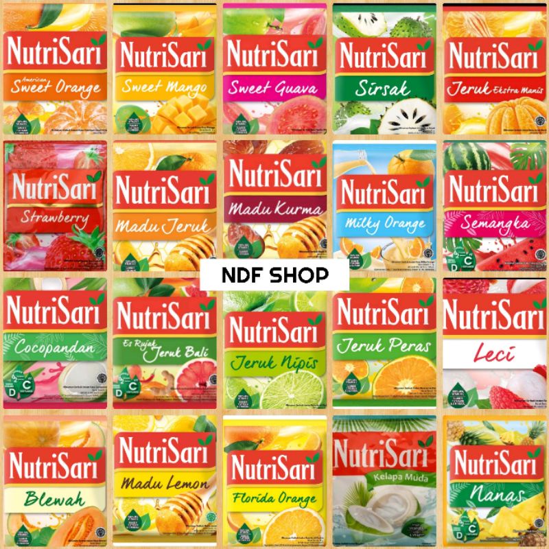 

Nutrisari Sachet Renceng All Varian / Minuman Serbuk Aneka Rasa