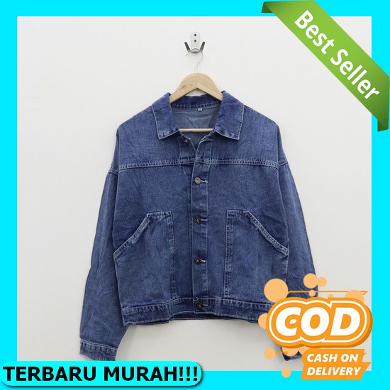 Jaket Jeans Wanita Jumbo Oversize - Crop Jeans Levis Denim - Jaket Crop Denim Oversize Premium Overs