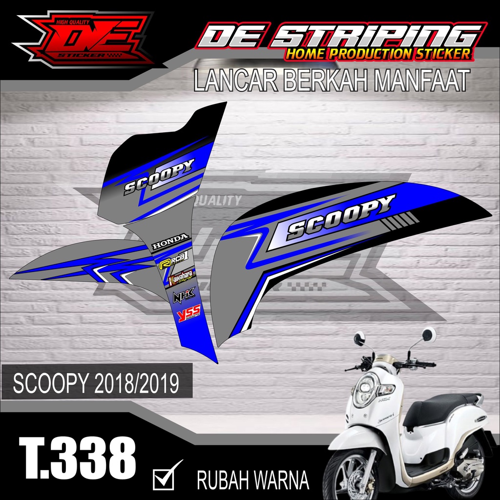 Striping Stiker Motor Scoopy 2018-2019 Semifull Keren Motif Balab T338