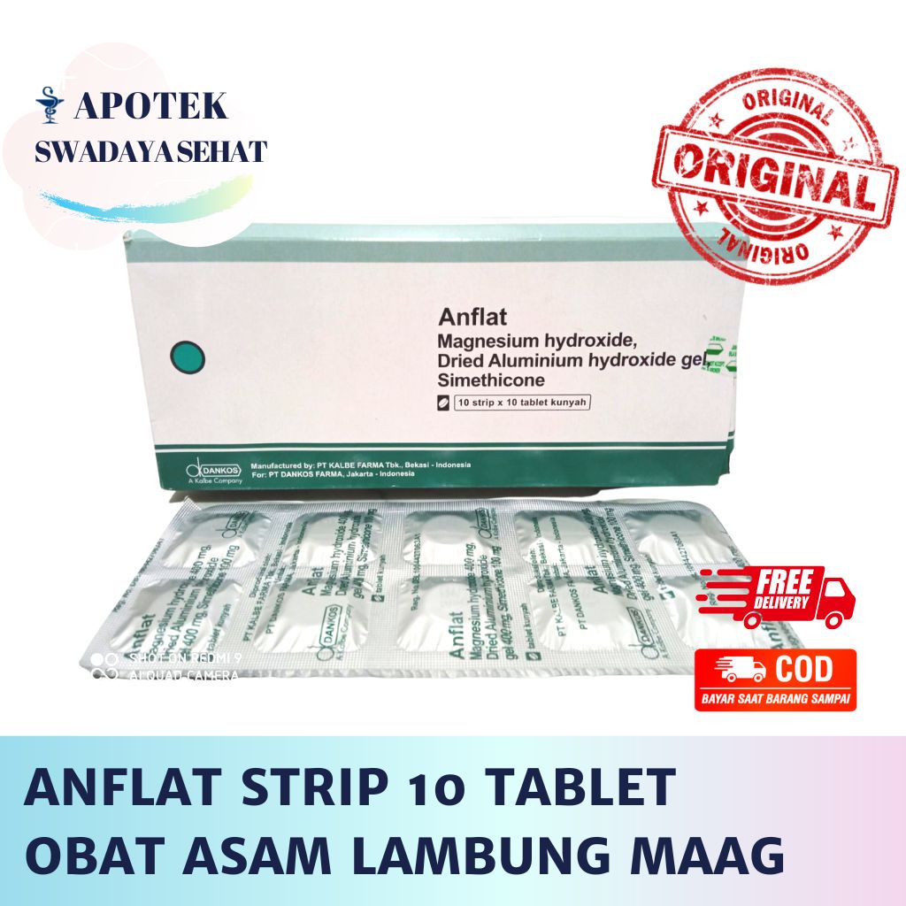 ANFLAT Strip 10 Tablet - Obat Asam Lambung Nyeri Perut Maag Kembung