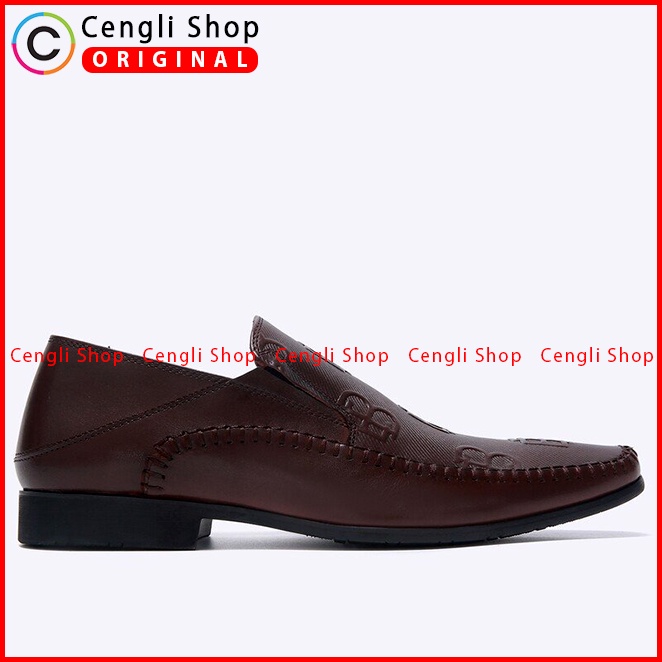 EM76 SEPATU PANTOFEL EVERBEST PRIA ORIGINAL FORMAL KULIT ASLI COKLAT