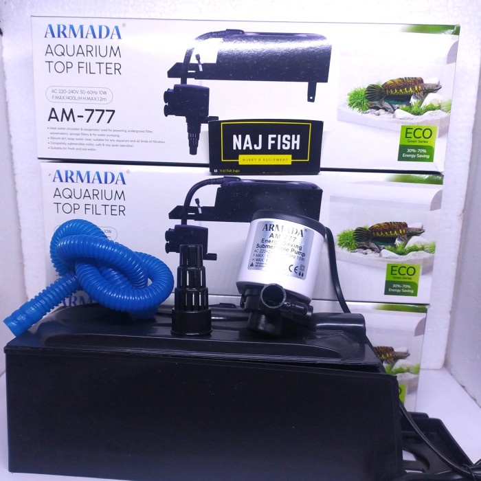 Terlaris Top Filter Armada AM 777 1400L/H Fullset Bonus Kapas Mantab