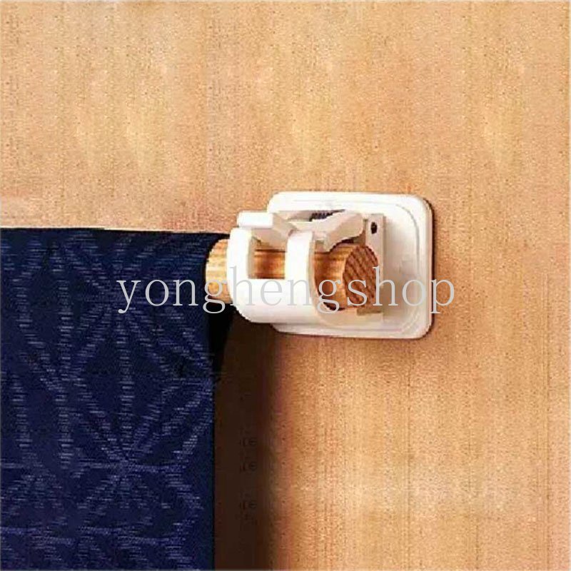 2pcs / set Klip Bracket Kait Holder Tirai Gantung Dinding Dengan Perekat