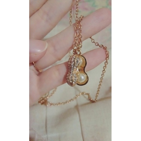 Kalung + Liontin Mutiara bentuk Kacang