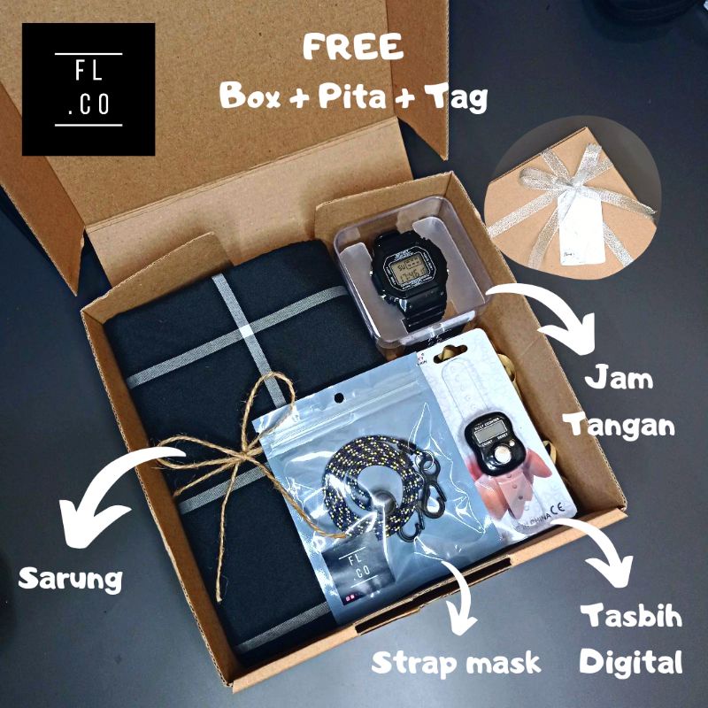 

[COD] Hampers Wisuda / Gift Box Cowok / Kado ulang tahun / Gift Anniversary / Gift Set / Parcel / Sovenir / Sarung / Tasbih Digital / Jam Tangan + Box / Strap mask / Hadiah lainnya