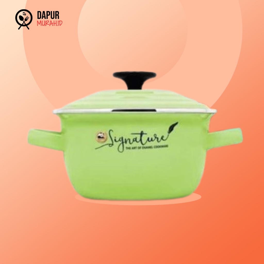 DM - Panci Enamel Maspion 20 cm Signature Pan - Green / Hijau