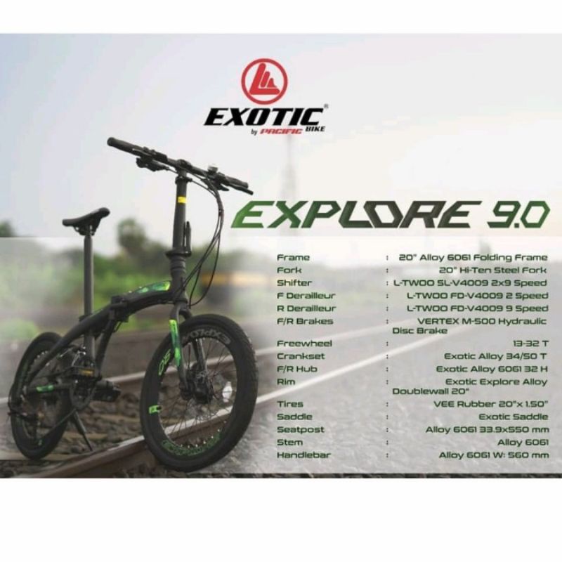 Sepeda lipat 20 exotic explore 9.0 9 900 harga promo termurah berkualitas