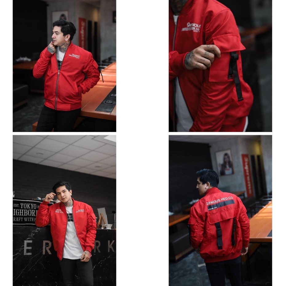 [gratis ongkir]Jaket Pria Bomber Racing High Neck Zipper Original Jacket Outdoor Cowok Terbaru | Jaket Motor Bikers