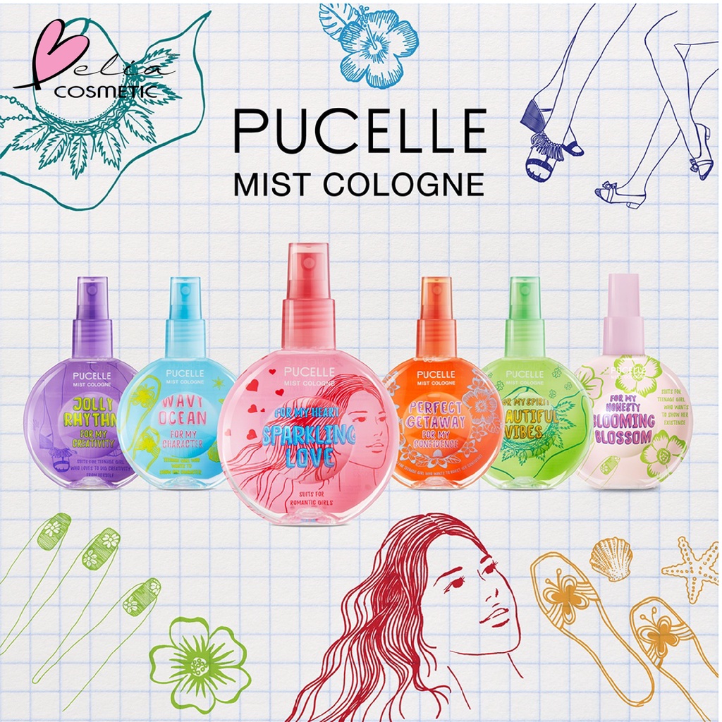 ❤ BELIA ❤ PUCELLE Mist Cologne 150ml | Parfum Remaja | Parfum Fresh | Parfum Badan | Body Mist | BPOM