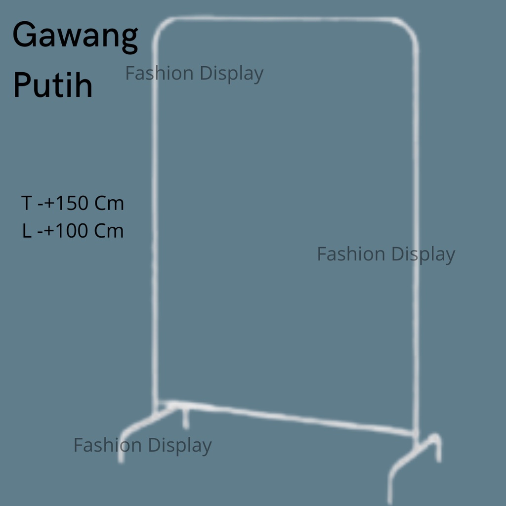 Gawang Baju Putih Prewmium Stand Rak Baju Display Pakaian Gantungan Baju Besi-BH