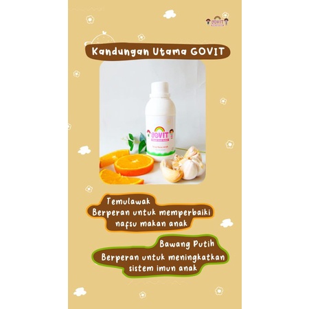 TERLARIS  GOVIT VITAMIN ANAK HERBAL BERGARANSI PENAMBAH NAFSU MAKAN DAYA TAHAN TUBUH VITAMIN GEMUK A