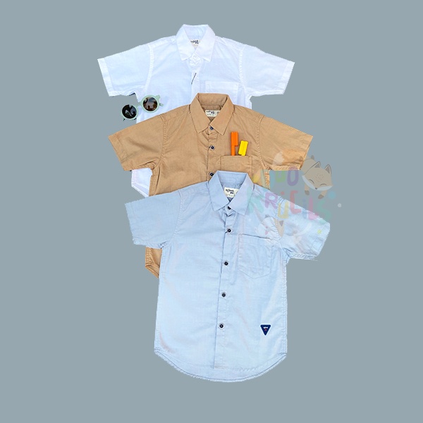 Kemeja Anak Laki-laki Bahan Katun Kerah Duduk by sajuak