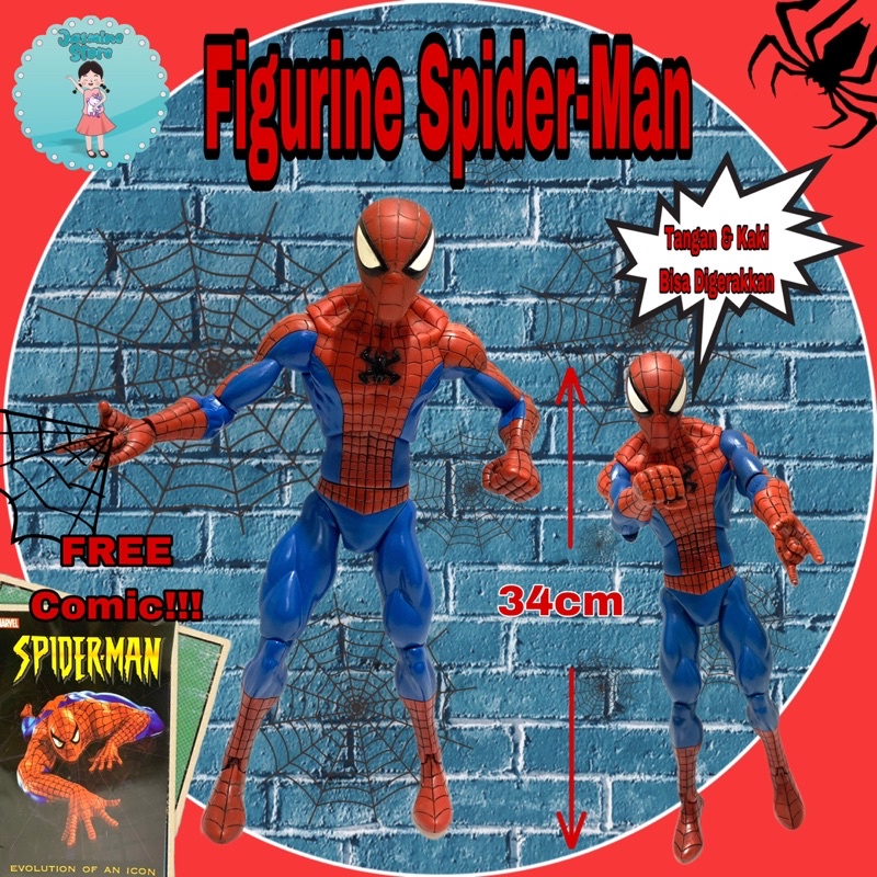 Spiderman Marvel Figure Jumbo Mainan Anak/Figure Marvel Avanger Hero Spider-Man/Figure Spider-Man Jumbo 34cm