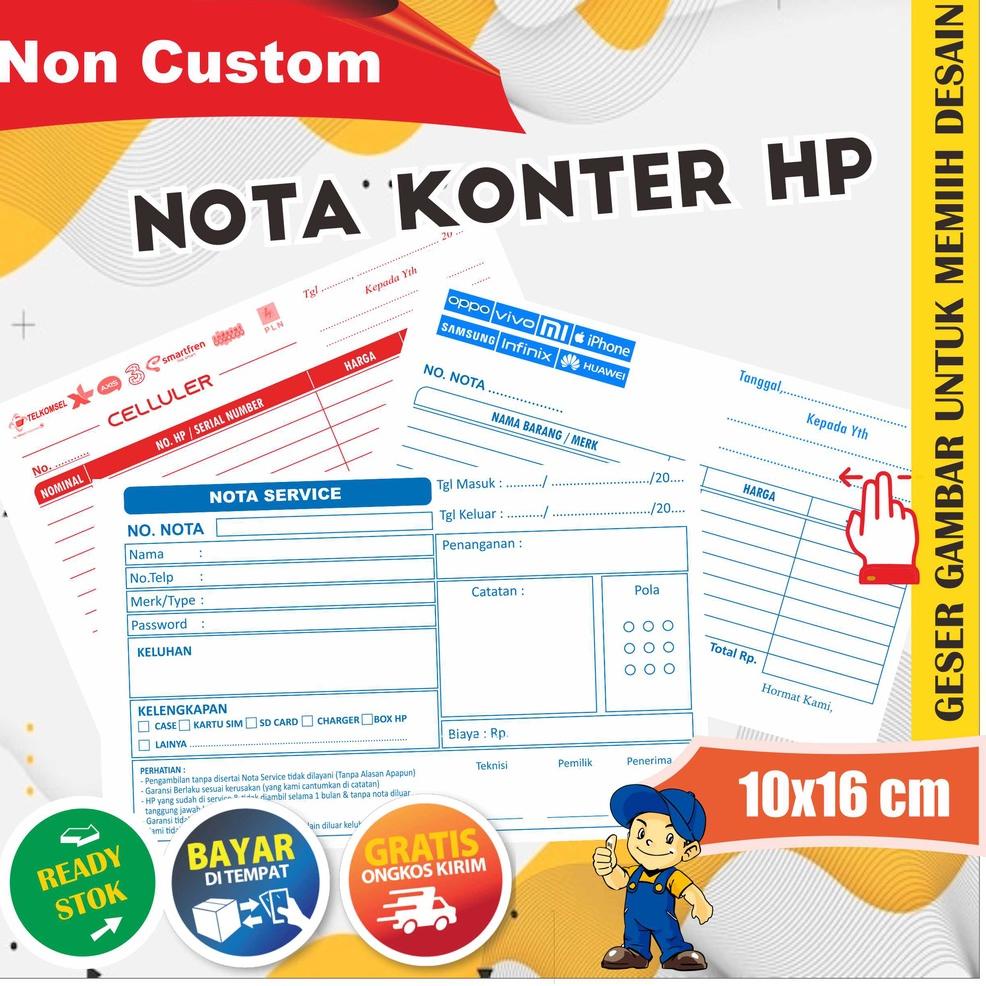 

PRODUK KEREN Nota Konter Hp - Servis, Pulsa dan Penjualan 2 ply Rangkap ღ 895