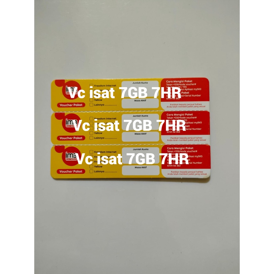 VOUCHER INDOSAT 7GB 7HARI