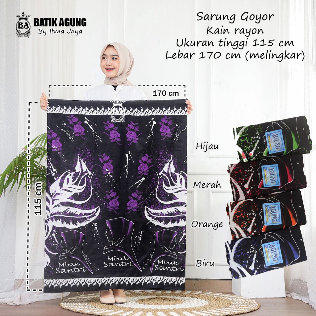[BIG SIZE] SARUNG AQIL | SARUNG AQIL WANITA - 3 MB SANTRI