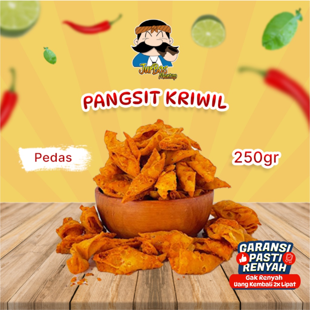 Pangsit Kriwil Goreng Pedas Juragan Basreng 250gr Makanan Ringan