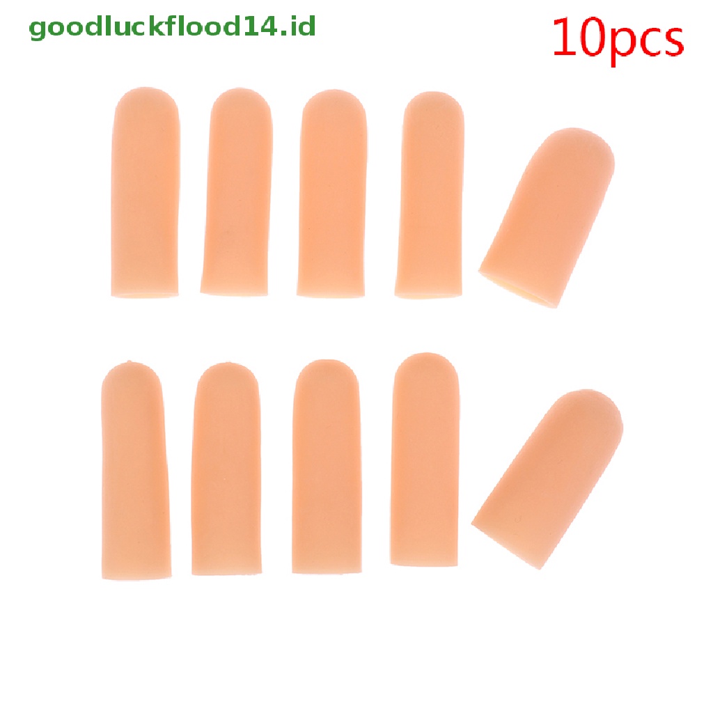 (GOOGFOUR) 10pcs / set Pelindung Jari Bahan Silikon Untuk Pereda Nyeri