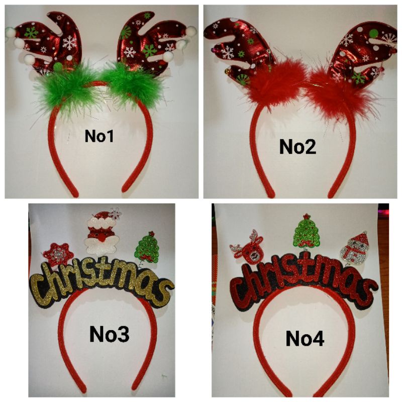 Bando Natal Motif Santa Claus / Topi Santa / Rusa