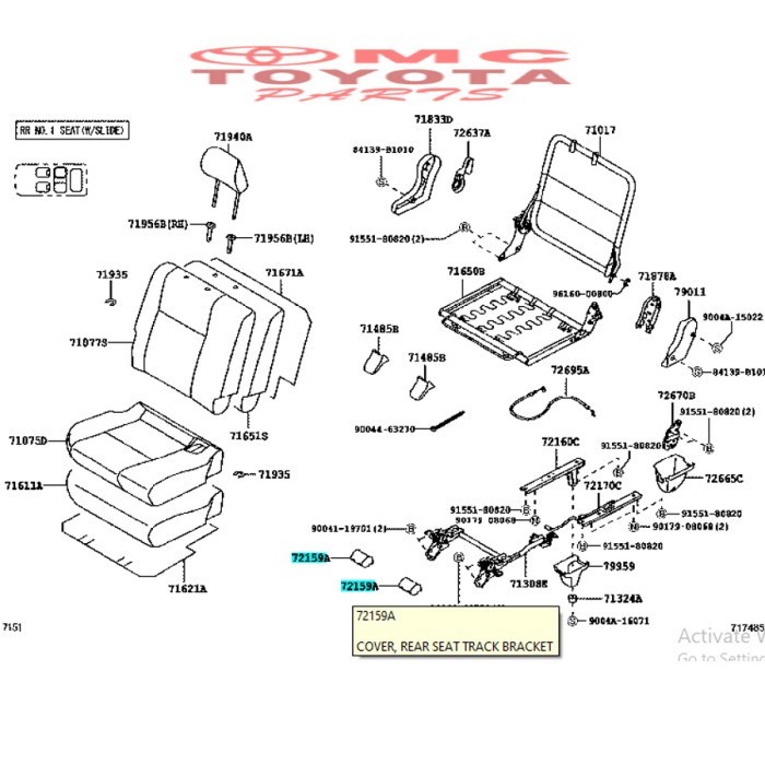 Tutup Cover Per Jok Tengah Avanza Xenia Rush Terios 72159-BZ011-E0