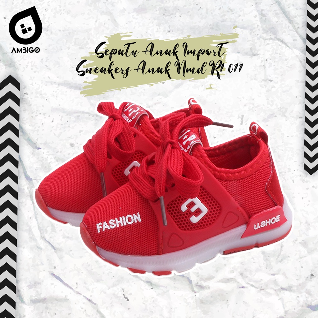 Sepatu Anak Laki Laki - Sepatu Anak Perempuan Sepatu Sport Anak LED MOTIF 011 Casual Import