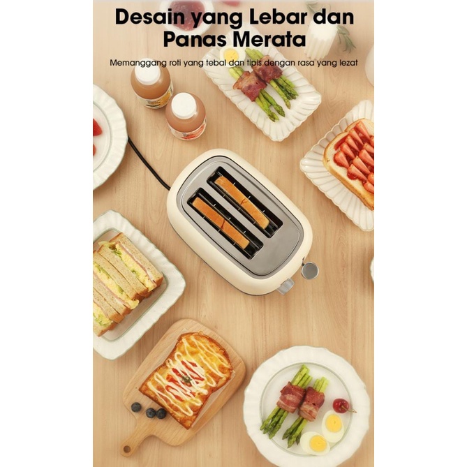 Samono 800W Toaster Elektrik Pemanggang Roti Listrik Bread Toaster 6 Tingkat Panas 2 Sisi SW-TT800