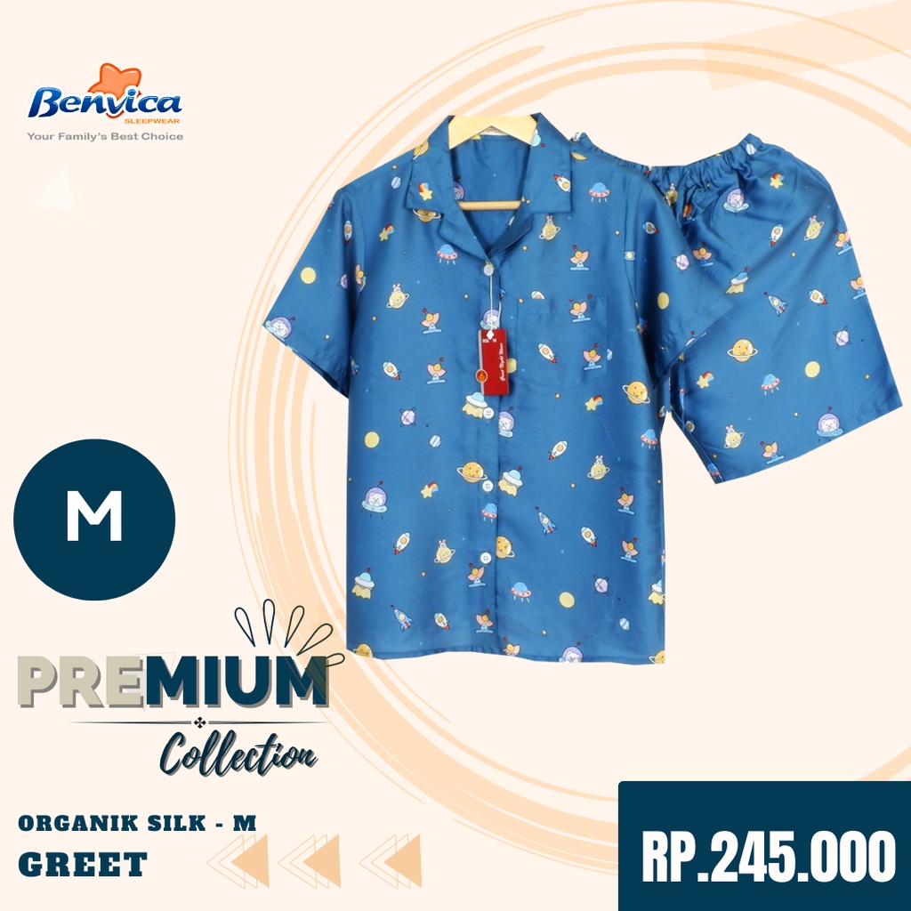 BAJU TIDUR CELANA PENDEK KATUN ORGANIK SILK PREMIUM GREET