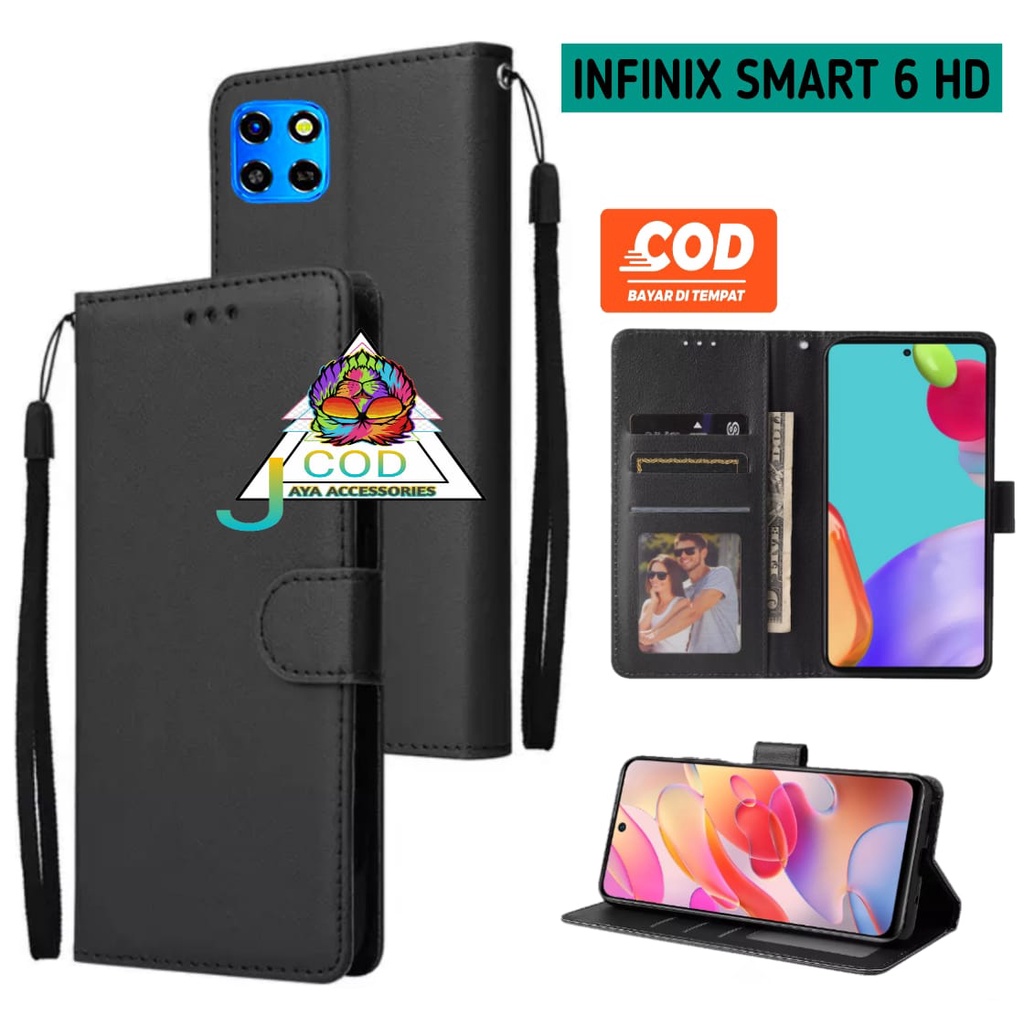 Case Dompet INFINIX SMART 6 HD Walet Leather Flip Case Dompet Kulit Slot Sim Card