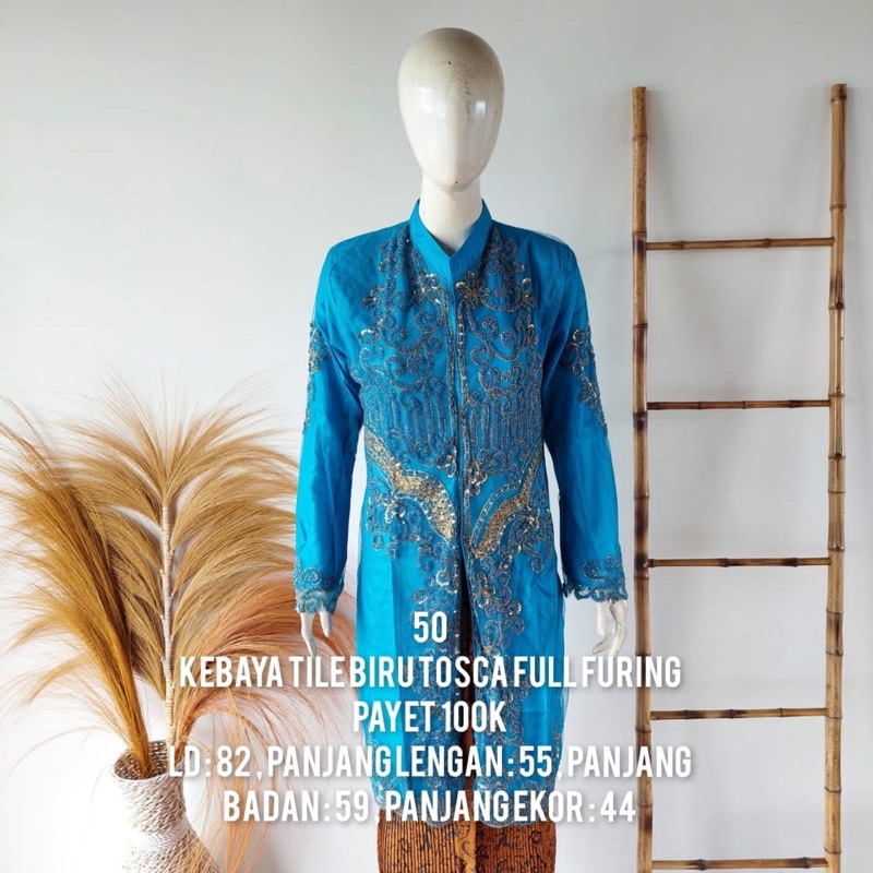 kebaya biru tosca payet