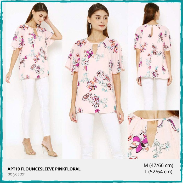 Blouse Branded Wanita - APT19 FLOUNCESLEEVE