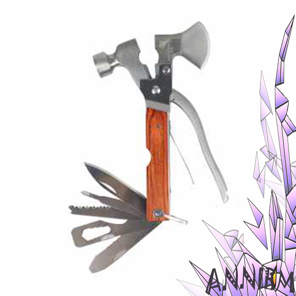 Kapak Palu Multifungsi Multifunctional EDC Axe Hammer Tang Pisau Gergaji mini Obeng Pembuka botol Su