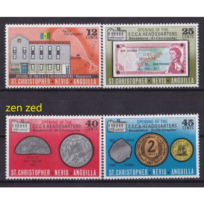 

0382 Perangko St. Christopher 1975 The E.C.C.A Headquarters 4v Mnh