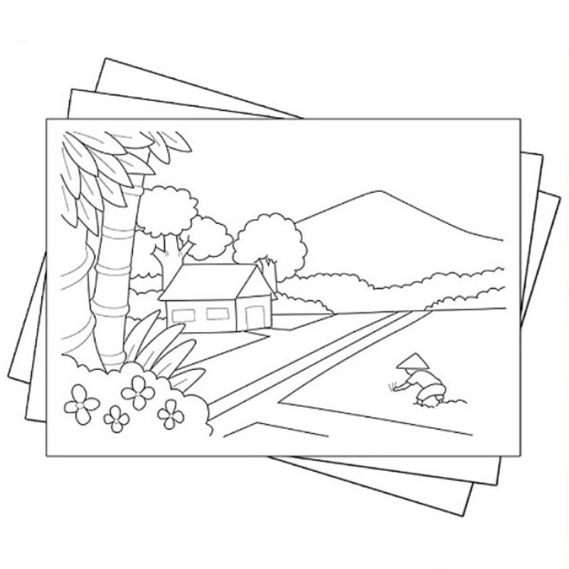 

Gambar Sketsa Mewarnai Petani Indah / Seketsa Lukis Petani / Farmer Drawing