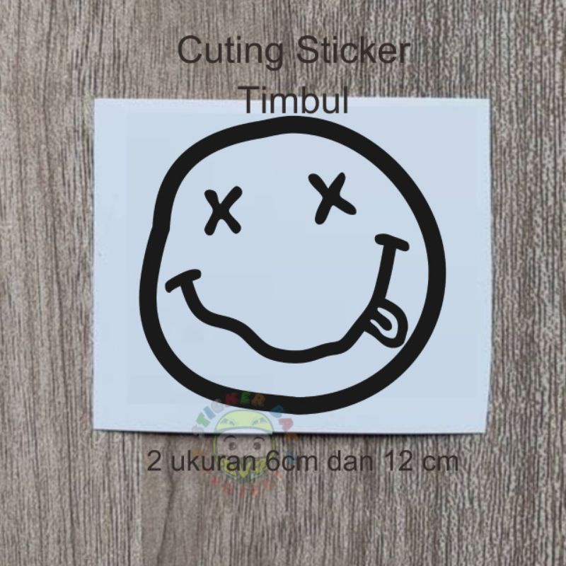 Stiker emot nirvana cuting sticker timbul 1 warna 1pcs