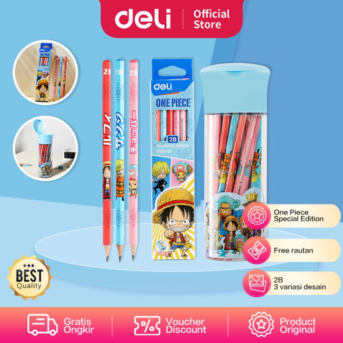 

Deli Graphite Pencil / Pensil Kayu 2B Edisi One Piece Box / Tube EC02X - box