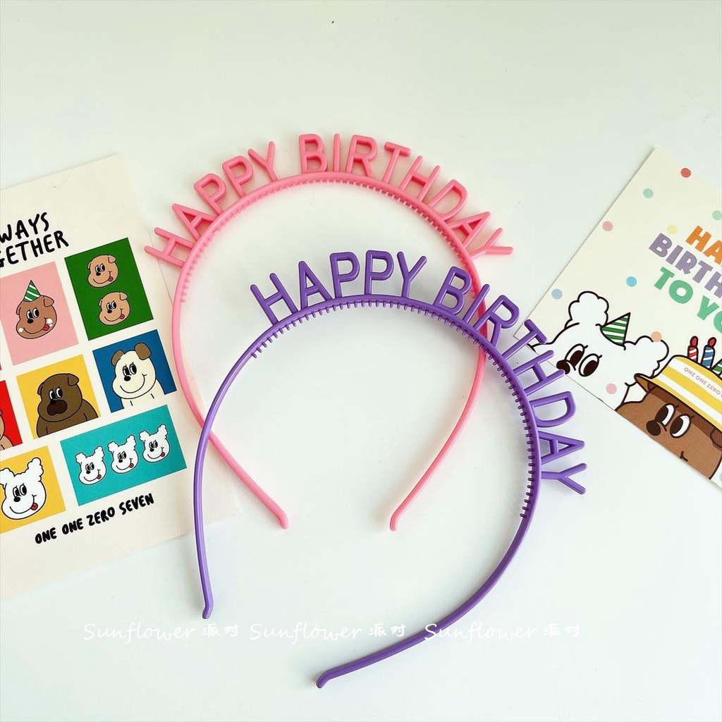 COD❤️Bando Happy birthday/Bando Ulang Tahun Warna Pesta Untuk hadiah Untuk Dewasa Dan Anak